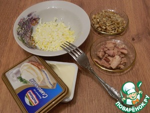 Закуска из огурцов с сыром и тунцом